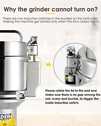 700g Hand-Held Safety Electric Grain & Spice Grinder with 2400W Motor