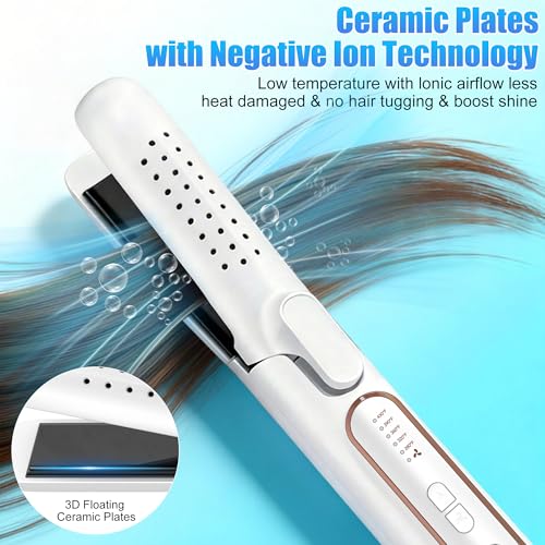 360° Airflow Hair Styler 2-in-1 Ceramic Curling Iron & Straightener