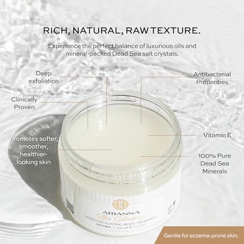 ARIANNA-SKINCARE Ultra Exfoliating Body Treatment Dead Sea Salt Body Scrub Natural Moisturizing and Exfoliating Scrub for Nourishing Essential Skin Care (Milk & Honey)