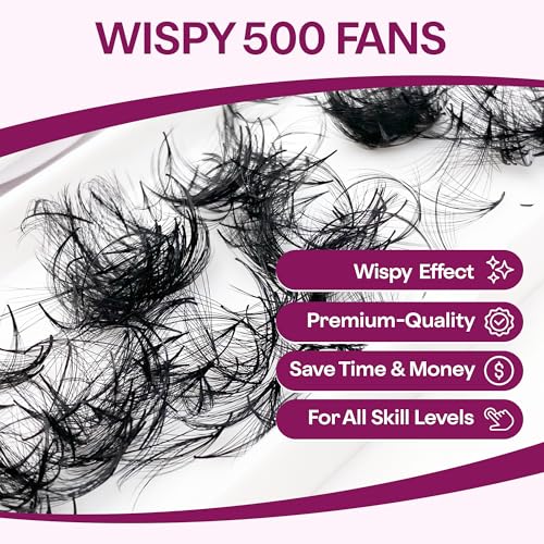 500 Wispy Promade Lash Fans - 12mm 9D-0.05 D Premade Eyelash Extensions (Variation of THIS listing)