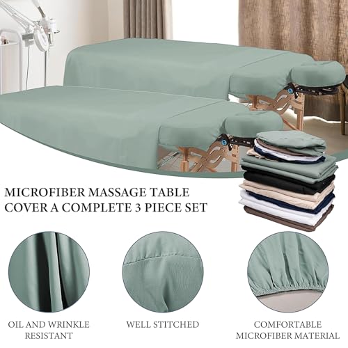 18-Piece Microfiber Massage Table Sheets Set with Face Rest Covers - Multicolor