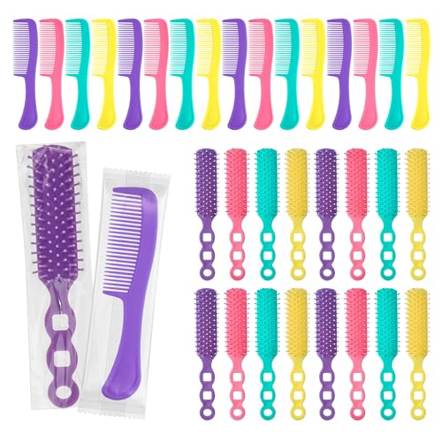 120 Pack Disposable Hair Combs & Brushes - Individually Wrapped, Multi-Color