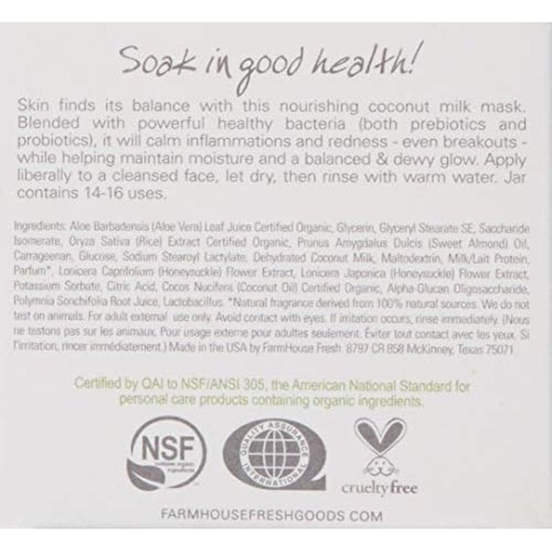 FarmHouse Fresh Will Dew Probiotic Milk Balancing Mask, 3.2 Fl Oz