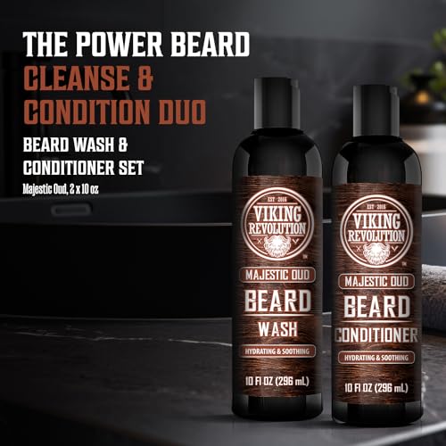 Beard Wash & Conditioner Set - Majestic Oud 10 oz - Sibling Variation