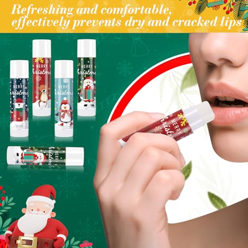 36 Set Christmas Hand Cream Gift Set, Including Moisturizing Christmas Hand Lotion, Xmas Lip Balm, Gauze Bags, Thank You Cards Natural Fragrant Xmas Hand Cream with Lip Balm Christmas Gifts