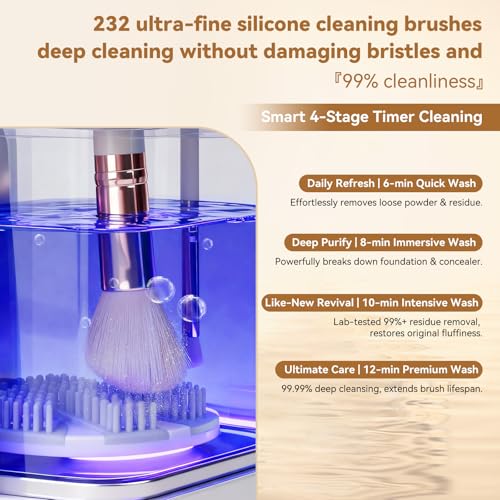 Pearl 5-in-1 Electric Makeup Brush Cleaner & Dryer Machine - Portable USB Tool with Deep-Clean Silicone Brush for All Sizes