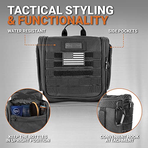 Chef Sac Tactical Travel Toiletry Bag with 12 Compartments, Hanging Organizer, MOLLE Webbing, Heavy Duty Zippers