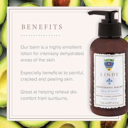 Lindi Skin Soothing Balm for Dry Hands & Feet – Unscented, 4 Fl Oz