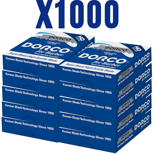 Dorco 1000-Count Single Edge Razor Blades – 10 Boxes (100 Blades Each)