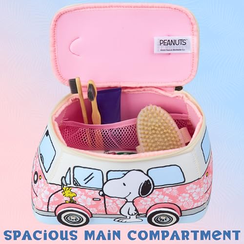 Pink Snoopy Travel Toiletry Makeup Bag for Girls & Teens – Peanuts Character Design