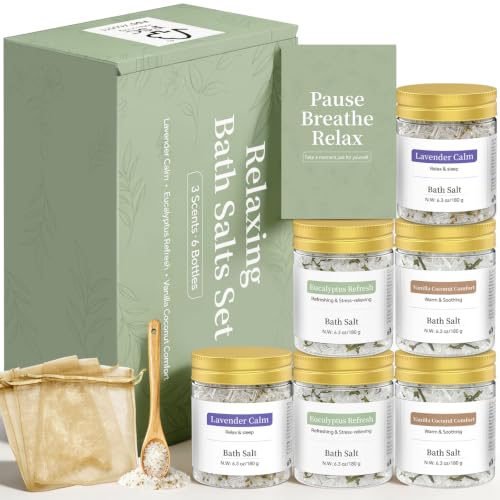 Epsom Bath Salt Gift Set for Women - Relaxing Aromatherapy with 3 Scents