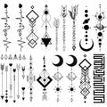 8 Sheets Arm Temporary Tattoos Arrow Heartbeat Moon Sun Square Triangle Totem Symbol