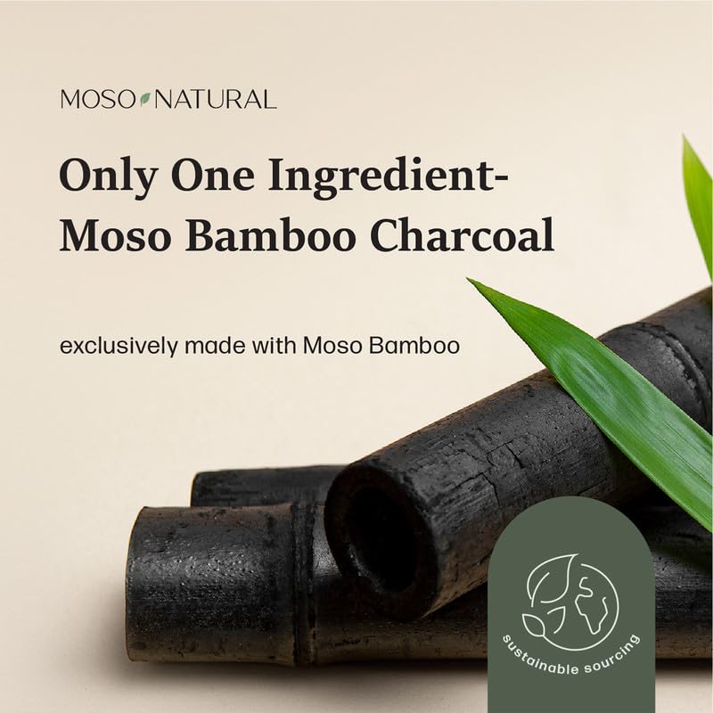 MOSO NATURAL 300g Charcoal Air Purifying Bags Pack of 5 - Odor Absorber for Closets, Bathrooms & Small Spaces