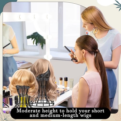 12 Pack Portable Plastic Wig Stand Head Shaped Display Holders for Wigs and Hats