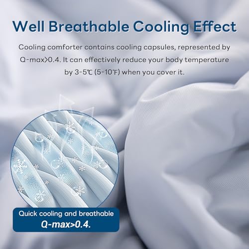 NEXHOME PRO King Size Double-Sided Cooling Comforter Blue & Grey All Season