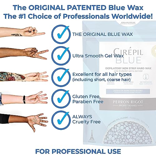 Cirepil Blue Stripless Hard Wax Beads 14.11oz Bag - Professional Hair Removal