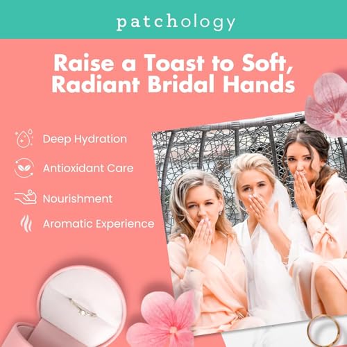 Patchology Ros? Fingers Renewing Hand Mask - Strawberry-Scented Moisturizing Gloves with Shea Butter for Dry & Cracked Hands, Repairing Hand Treatment for Baby Soft Skin, Self-Care Essential - 1 Pair