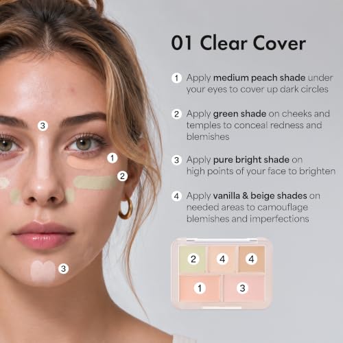 LUNA Conceal Blender Palette 01 Clear Cover - 5-in-1 Face Concealer