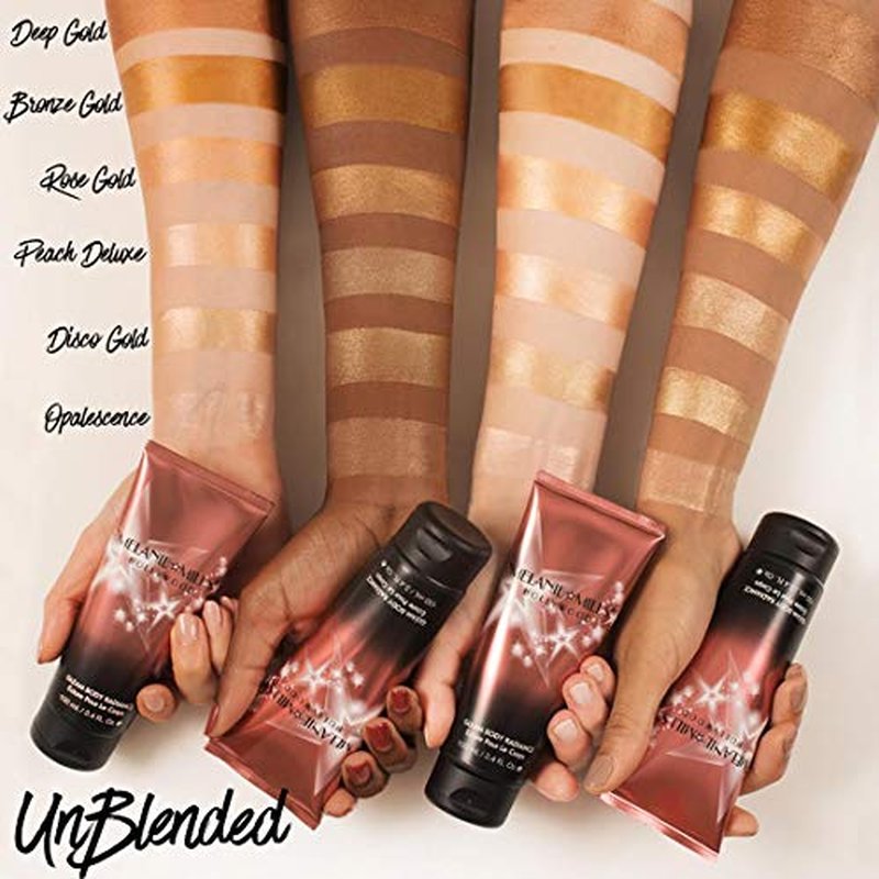 Melanie Mills Hollywood Gleam Body Radiance All In One Makeup, Moisturizer & Glow For Face & Body - Rose Gold, Mini 1 fl.oz.