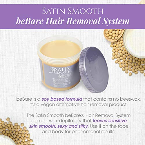 Satin Smooth Bebare Hair Removal System 16 oz. - Gentle Non-Wax Depilatory for Sensitive Skin