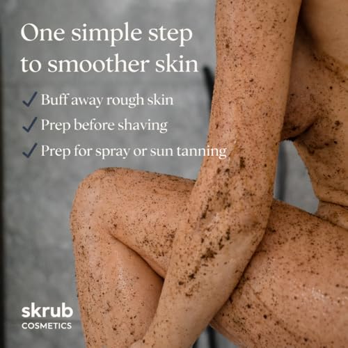 Body Scrub for Dry Skin ? Pear & Apricot Coffee Exfoliating Body Scrub, Extra Grit Water-Free Formula | Vegan | 8.11 oz | SKRUB Cosmetics