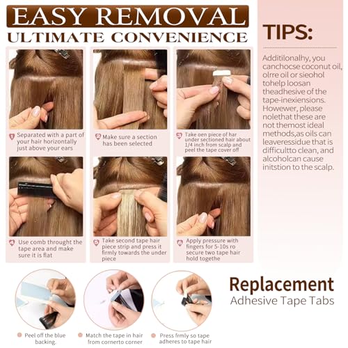 Invisible Tape-In Hair Extensions 18 Inch Straight Human Hair Black