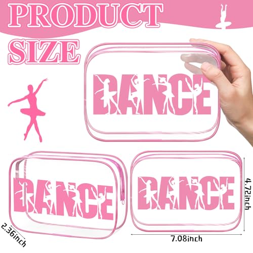 Kacctyen 24 Pack Pink PVC Dance Makeup Bags with Clear Waterproof Design