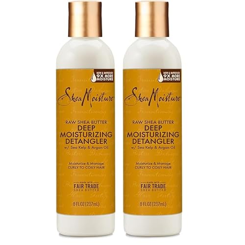 SheaMoisture Raw Shea Butter Deep Moisturizing Detangler for Dry, Damaged Hair, Hair Styling Product Formulated with Sea Kelp and Argan Oil 8 oz,(Pack of 2)