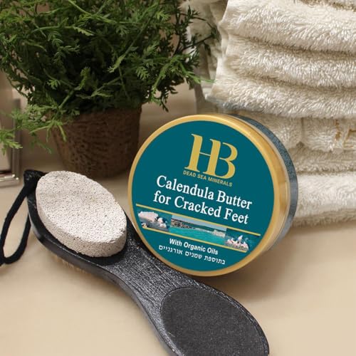 Dead Sea Minerals Calendula Foot Butter - Intensive Moisturizer for Dry Feet 100ml