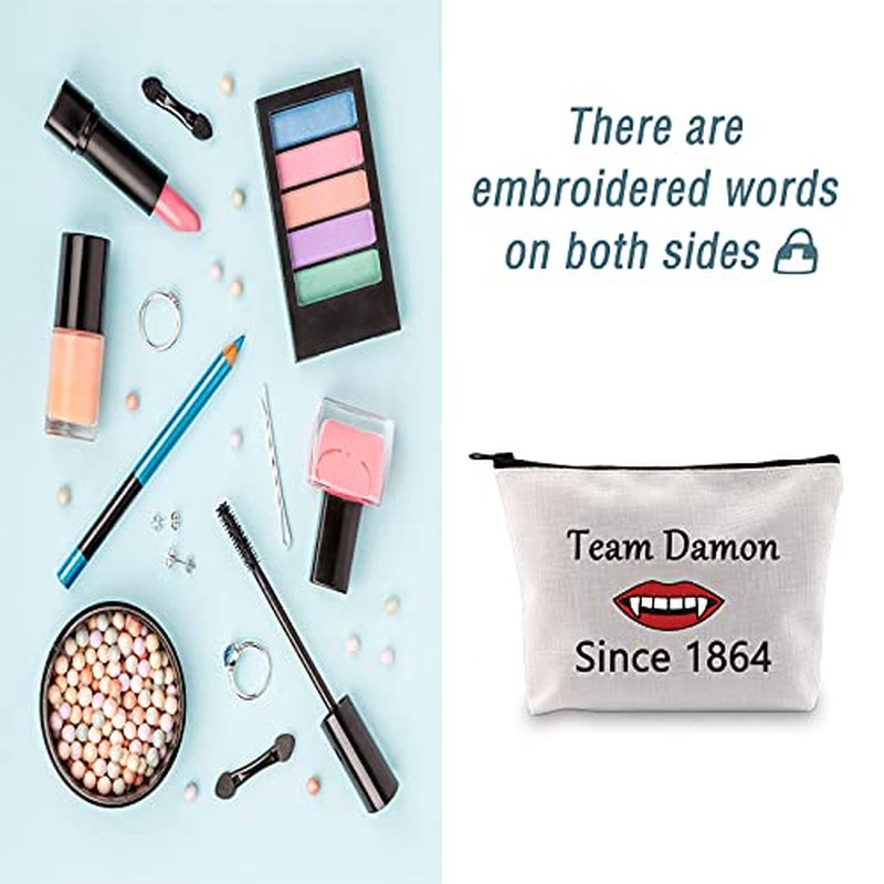 LEVLO The Vampire Lovers Gift Team Damon Stefan Salvatore Since 1864 Makeup Bags Vampire Fandom Gift for Fans (Damon)