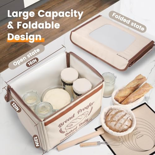 15.7" x 11.8" Folding Bread Proofing Box with Temperature Control & 48H Timer