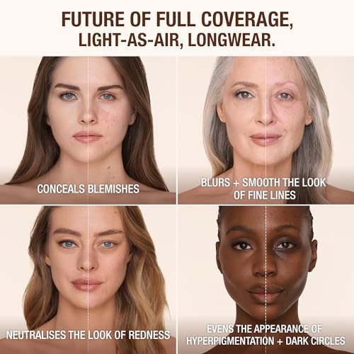 Charlotte Tilbury Airbrush Flawless Matte Foundation - Full Coverage Liquid Makeup with a Natural-Matte Finish - Smoothes & Blurs Pores - Waterproof & Transfer Resistant
