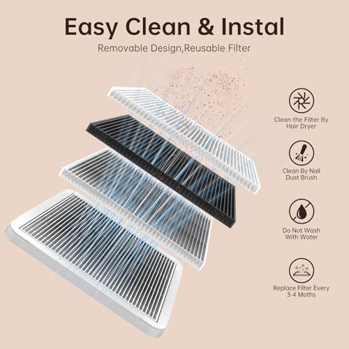 Cordless Nail Dust Collector with Reusable Filter and Adjustable Suction