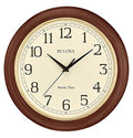 Large Atomic Time Wall Clock 12.4 Inch Wooden Frame Auto-Set Quartz