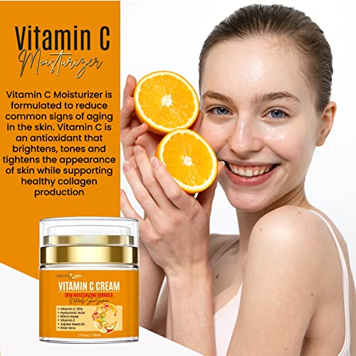Vitamin C Moisturizing Cream & Turmeric Eye Cream Set ? Hydrating Skincare Duo for All Skin Types, Targeting Dullness, Puffiness & Fine Lines.