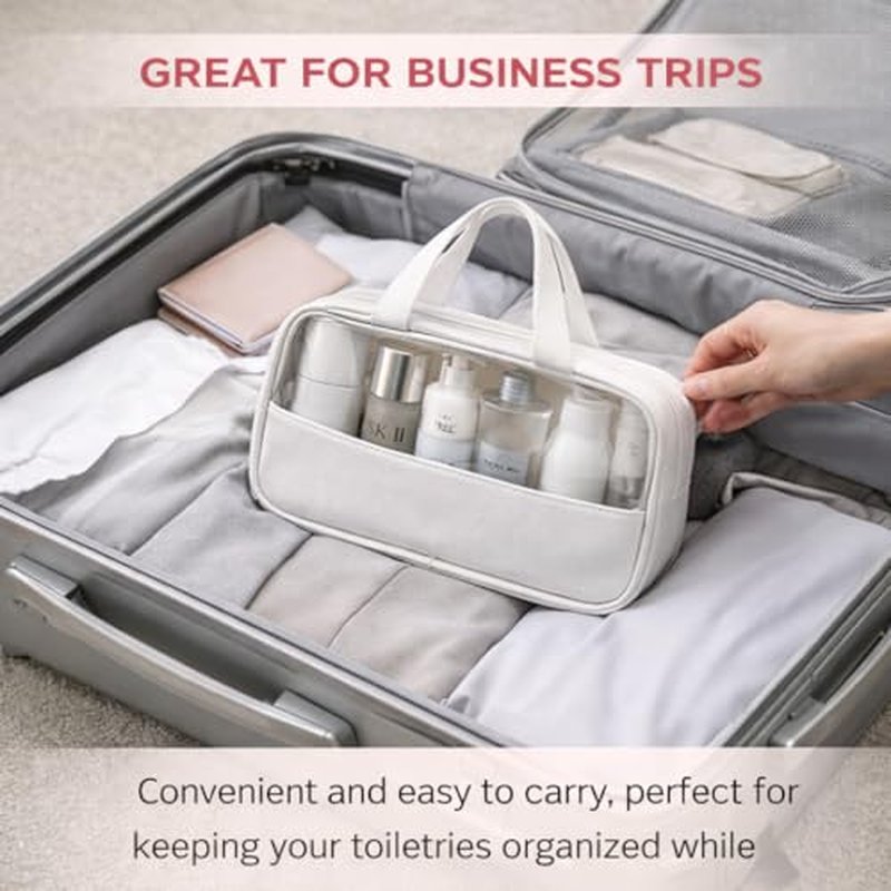 12 Pack Clear Makeup Bags with Zipper Bulk, Waterproof PVC Cosmetic Pouches for Toiletries, Travel & Business Trips, Reusable Organizer Bags for Wedding Favors, Men & Women
