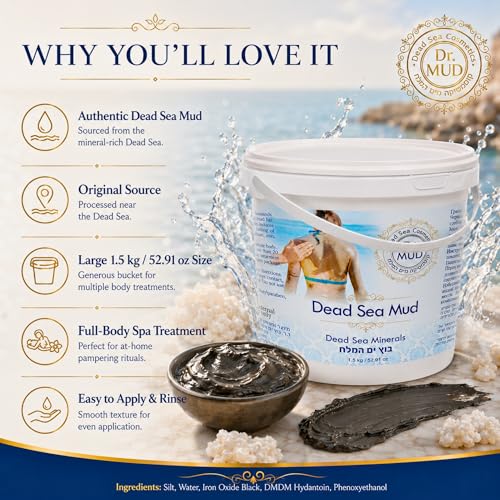 Dead Sea Mud Body Mask 52.91 Fl Oz - Deep Cleansing Spa Treatment for Men & Women