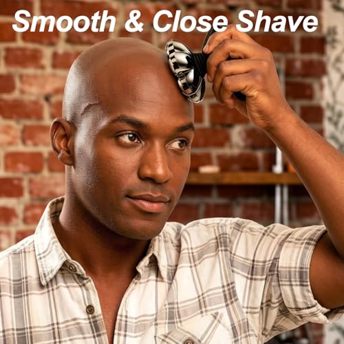 2 Pack 7D Floating Rotary Shaver Replacement Heads for Bald Men, Stainless Steel
