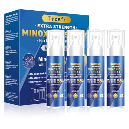 Trzsfr 3.5 Fl Oz (4-Pack) 5% Minoxidil Hair Growth Serum for Men & Women