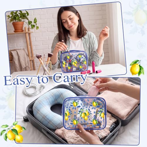 Honeydak 10 Pcs Clear Capri Lemon Makeup Bags - Italian Summer Gift Set