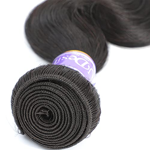 UDesire 18 Inch Natural Black Body Wave Human Hair Bundles - Unprocessed Brazilian Virgin Hair - #1B