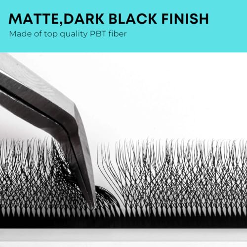 W Shape Eyelash Extension 5D Premade Volume Fans 0.07 C D Cluster W Fans Lashes Matte Black Volume Premade False Eyelashes (5D W 0.07 C, 9mm)