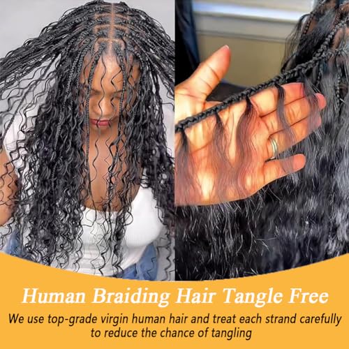 Miss Lee 18in Black Water Wave Human Braiding Hair - 2 Bundles, No Weft