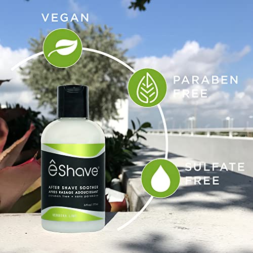 eShave Luxury After Shave Balm Verbena Lime 6 oz - Soothes Razor Burn & Moisturizes Skin
