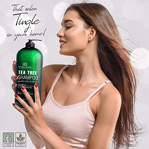 Tea Tree Shampoo & Conditioner Set for Dry Scalp - 16 oz Bundle