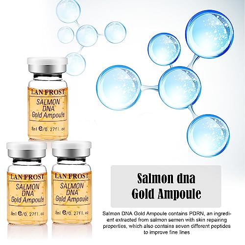 BB Facial Starter Kit Serum Hyaluronic Acid Essence Skin Care Set, Salmon DNA Glod Ampoule 0.27oz 12 Vials, Glow Repair Kit with 7 Different Peptides