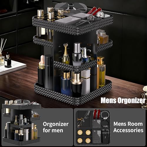 Famitree 360° Rotating Large Capacity Makeup Organizer - Black