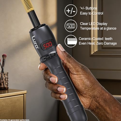 Electric Hot Comb for Wigs & Hair Styling - Adjustable Temperature 180-500°F