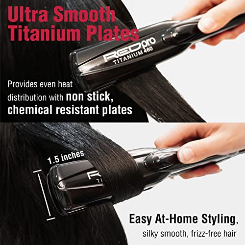 Pro Titanium Flat Iron 1.5 Inch Hair Straightener for Silk Press & Frizz Control