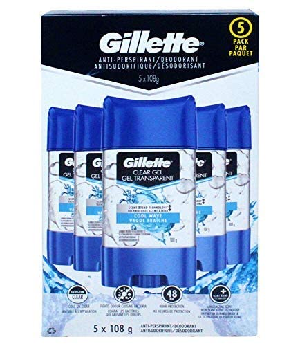 Gillette Endurance Cool Wave Deodorant Gel 3.8 oz – 5 Pack